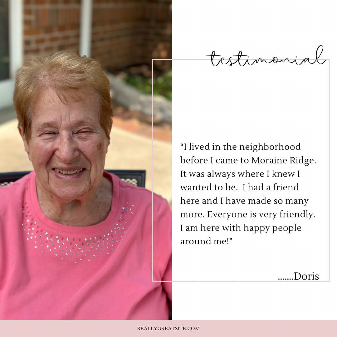 Testimonials | Moraine Ridge Senior Living | Green Bay, WI - 23E4A783-65BF-4E99-B616-C99E58E7EC8D%20%281%29
