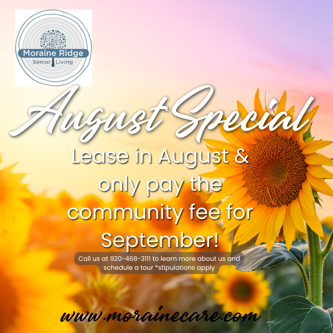 Moraine Ridge | Independent, Assisted & Memory Care | Green Bay, WI - Yellow%20And%20White%20Mosdern%20Hello%20August%20Instagram%20Post%20%281%29